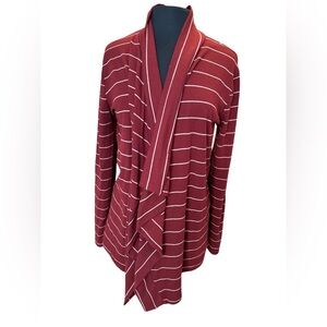 NWT Style Rack Women's Burgundy Stripe Open Front Cardigan Sweater Size …